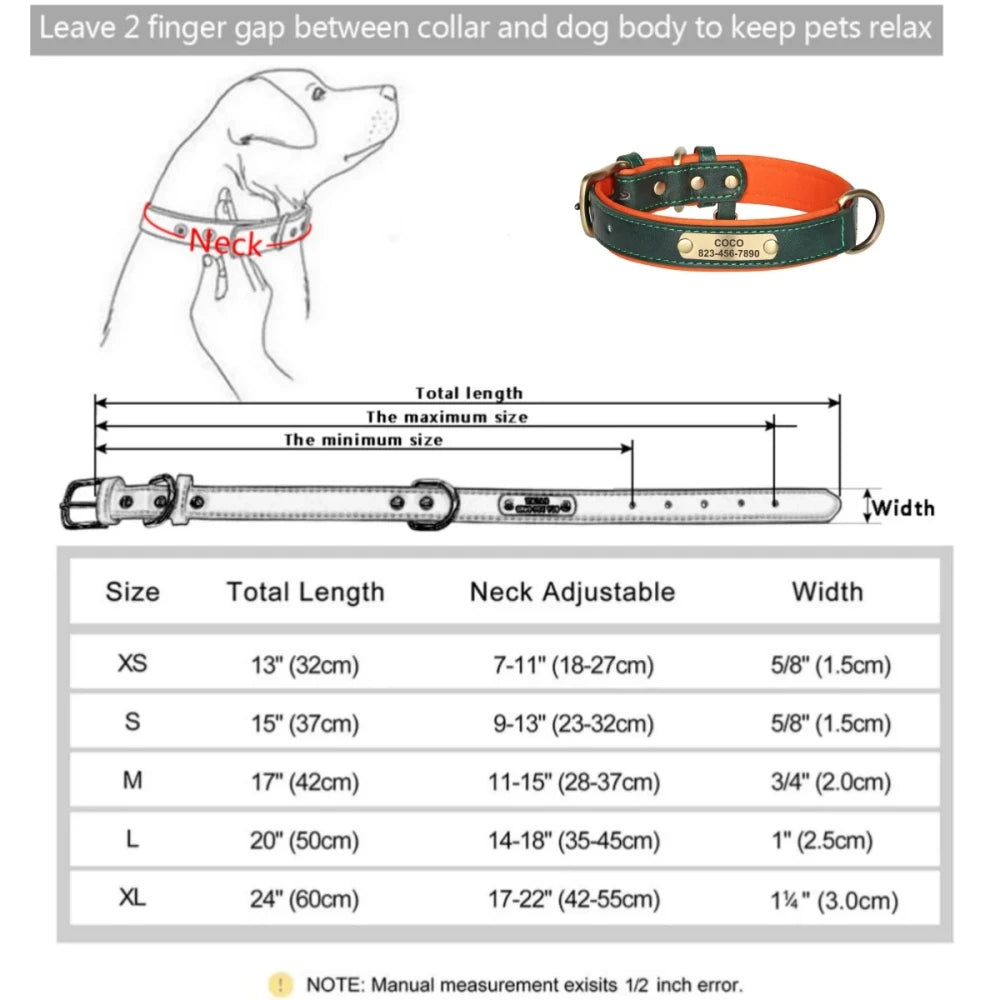 Custom Leather ID Dog Collar