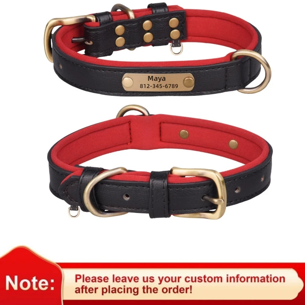 Custom Leather ID Dog Collar