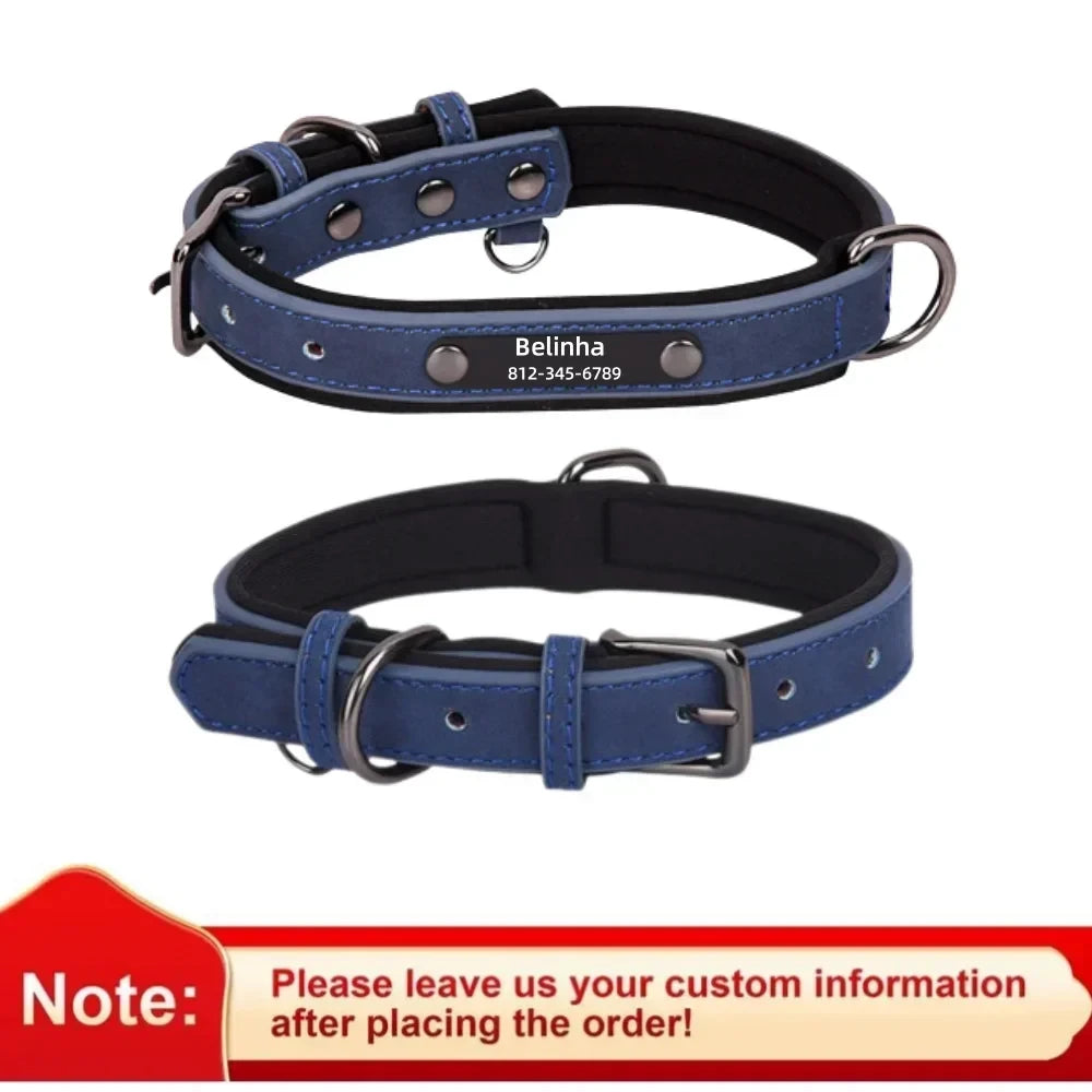 Custom Leather ID Dog Collar