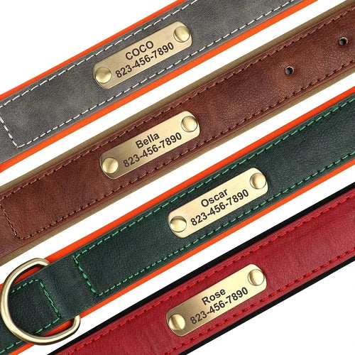 Custom Leather ID Dog Collar
